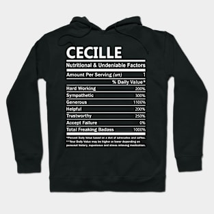 Cecille Name T Shirt - Cecille Nutritional and Undeniable Name Factors Gift Item Tee Hoodie